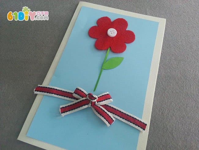 Mother's Day handmade simple non-woven flower greeting card