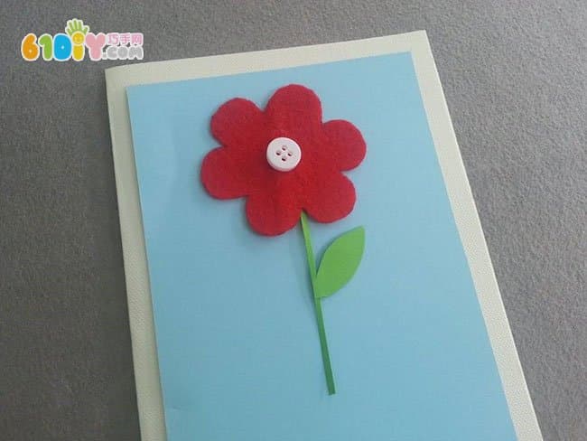 Mother's Day handmade simple non-woven flower greeting card