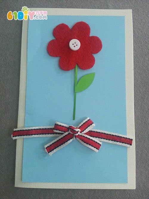 Mother's Day handmade simple non-woven flower greeting card