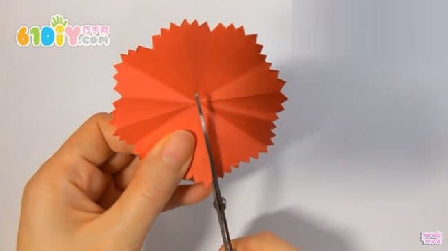 Three-dimensional carnation flower greeting card handmade