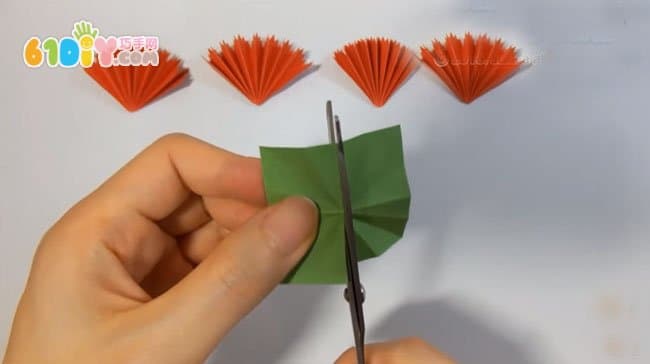 Three-dimensional carnation flower greeting card handmade