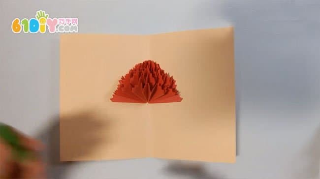 Three-dimensional carnation flower greeting card handmade