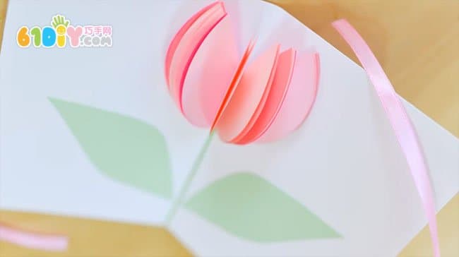 Simple three-dimensional tulip flower card making