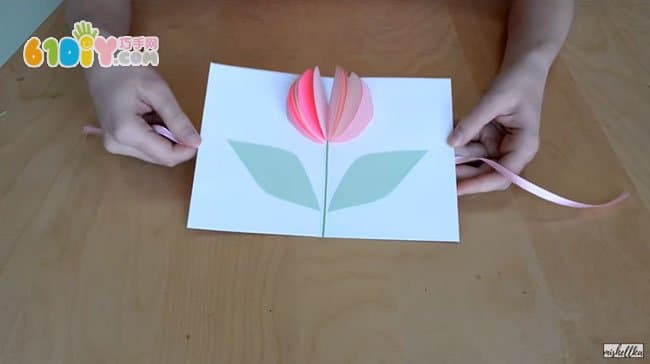 Simple three-dimensional tulip flower card making