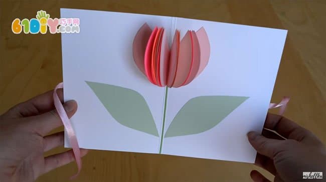 Simple three-dimensional tulip flower card making