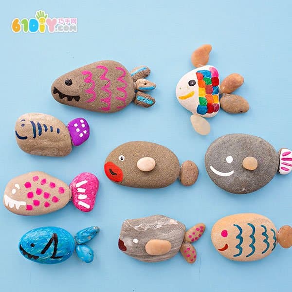 Cute stone fish handmade