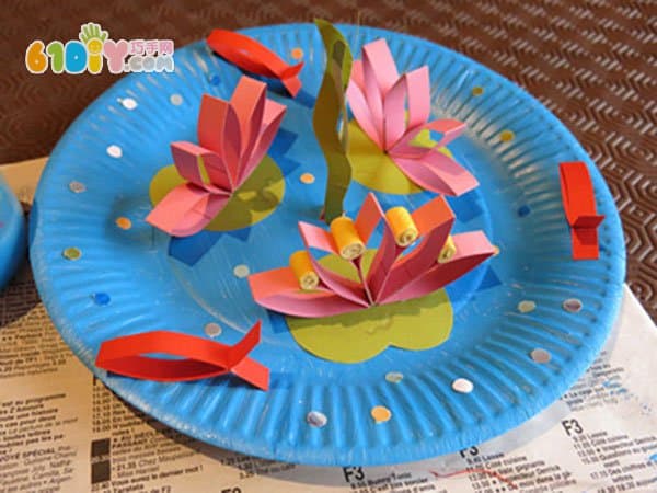 Children's three-dimensional handmade summer lotus pond