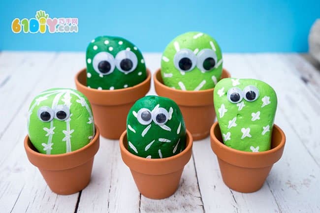 Small stone big change cute cactus handmade