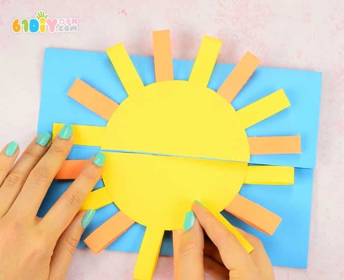 Summer holiday DIY homemade cute sun greeting card