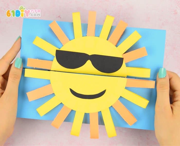 Summer holiday DIY homemade cute sun greeting card