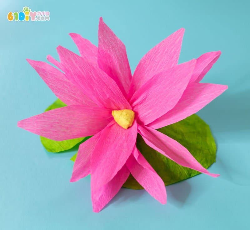 Wrinkle paper simple making lotus handmade