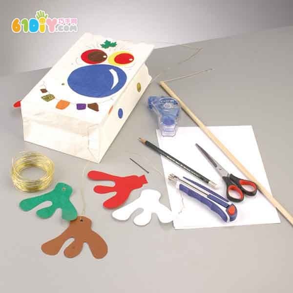 Children's handmade paper bag lantern