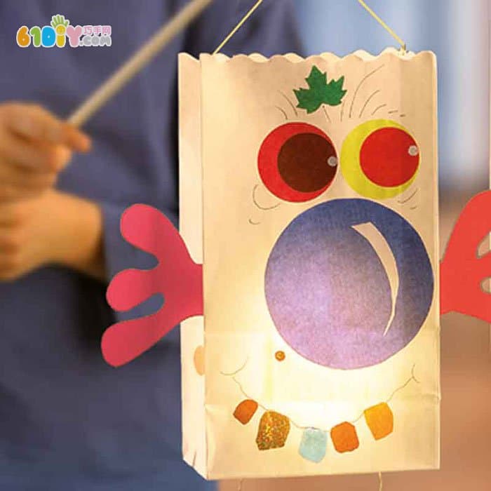 Children's handmade paper bag lantern