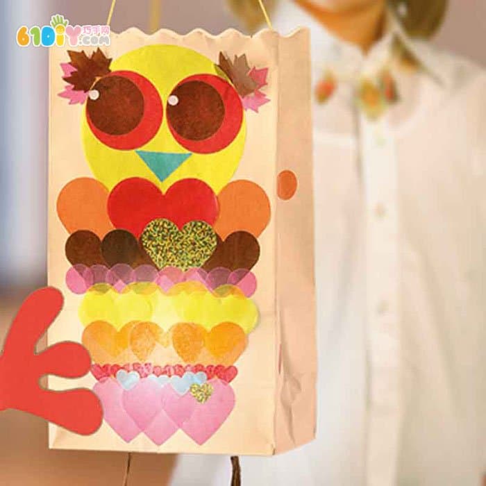 Children's handmade paper bag lantern