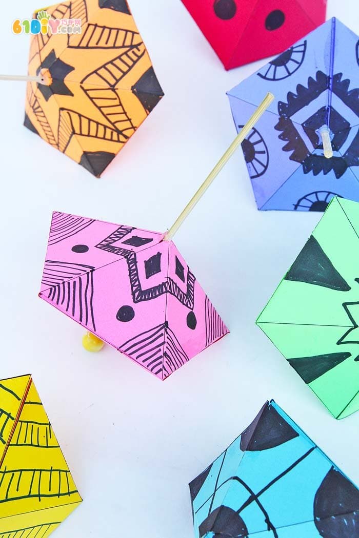 Homemade fun paper top toy