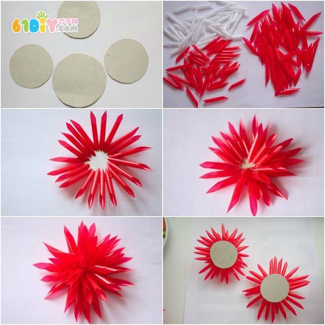 Straw flower stickers handmade