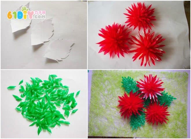 Straw flower stickers handmade