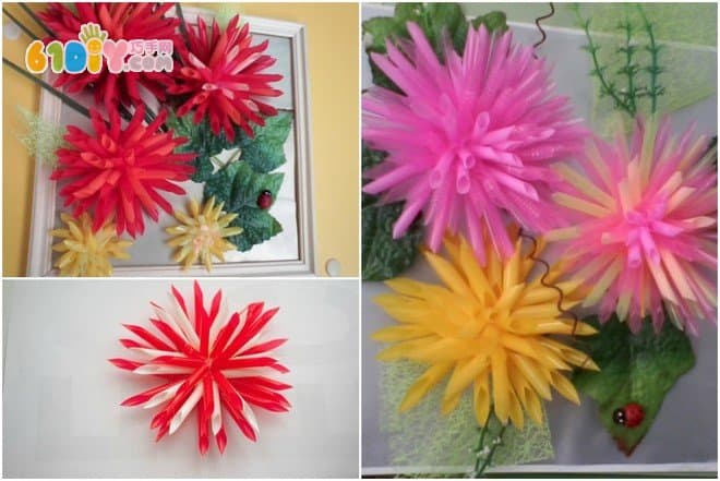 Straw flower stickers handmade