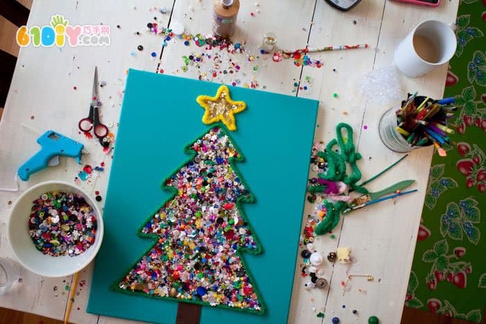 Children's handmade beautiful Christmas tree