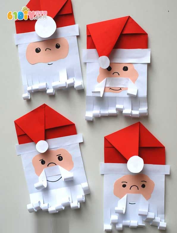 Children's three-dimensional paper art Santa Claus handmade