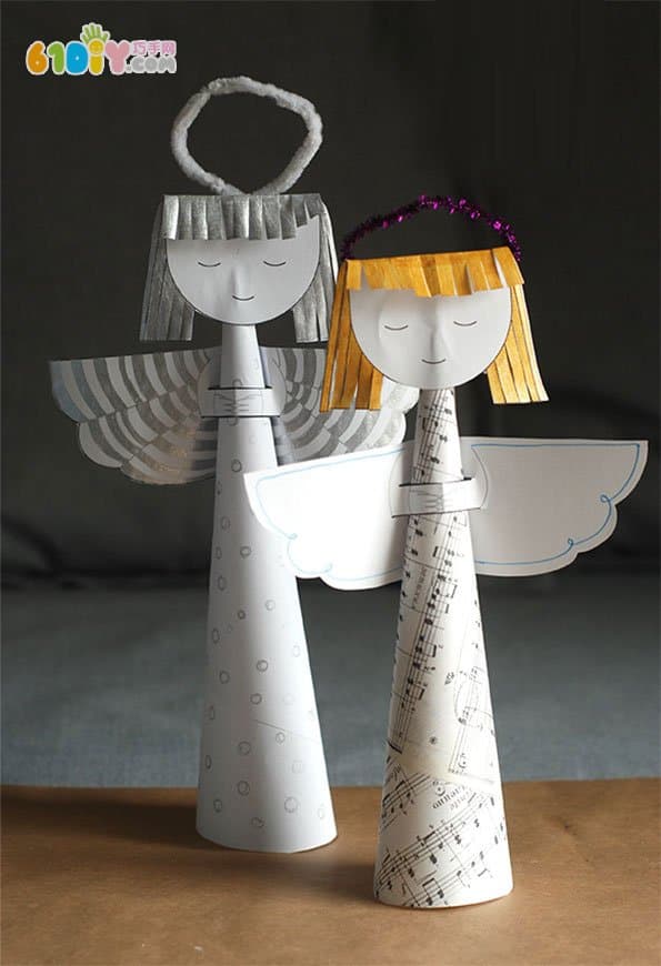 Three-dimensional paper art little angel DIY production