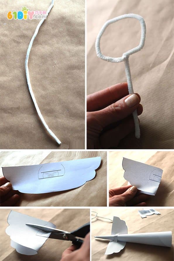 Three-dimensional paper art little angel DIY production