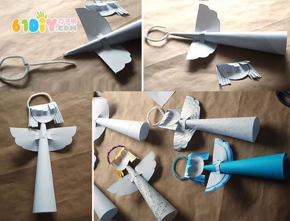 Three-dimensional paper art little angel DIY production