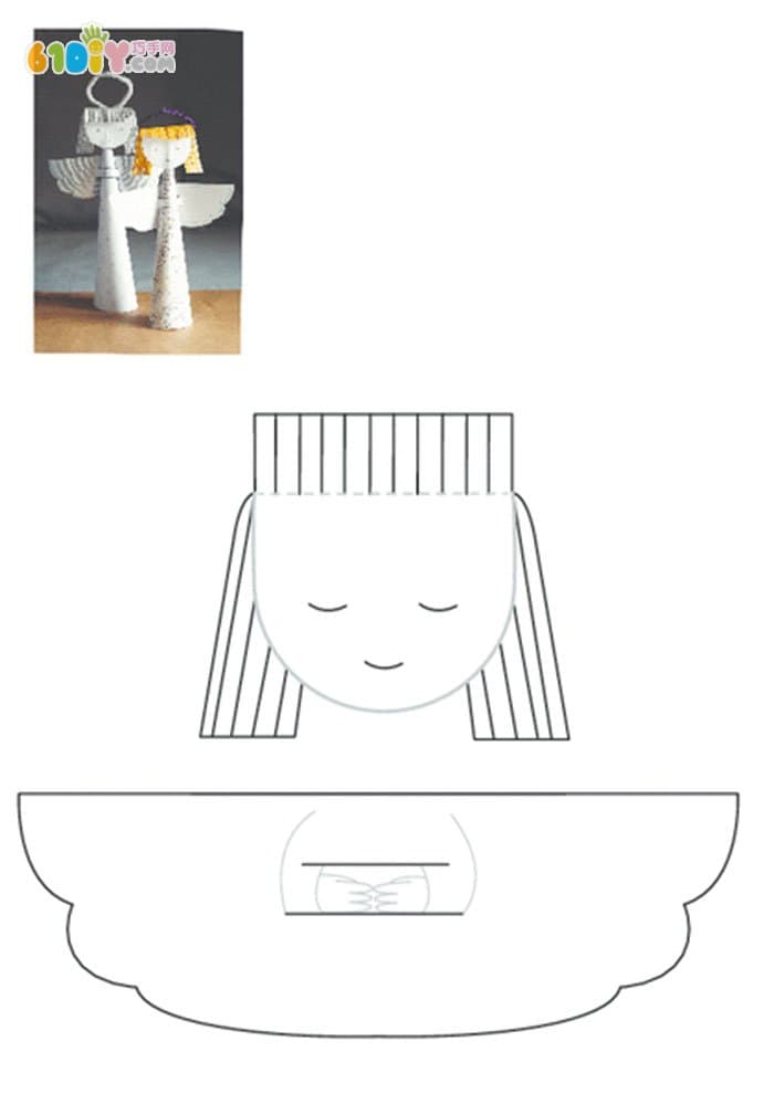 Three-dimensional paper art little angel DIY production
