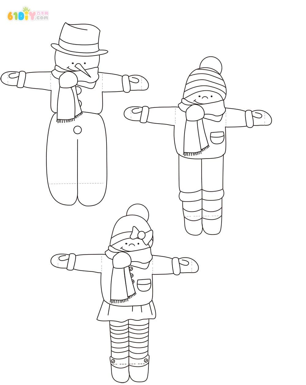 Children's winter handmade skiing little man