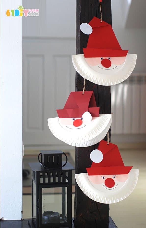 Children's paper tray handmade cute santa