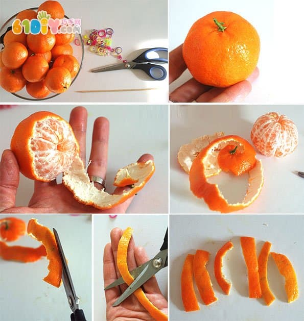 Making use of waste to make orange leather bracelet