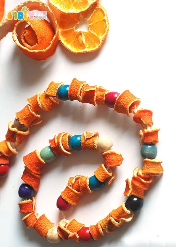 Making use of waste to make orange leather bracelet