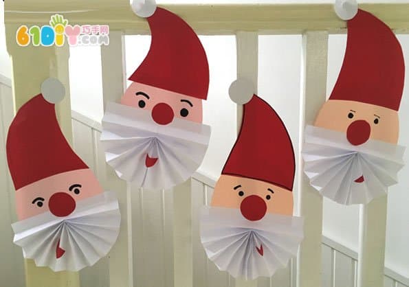 Folding fan Santa Claus handmade