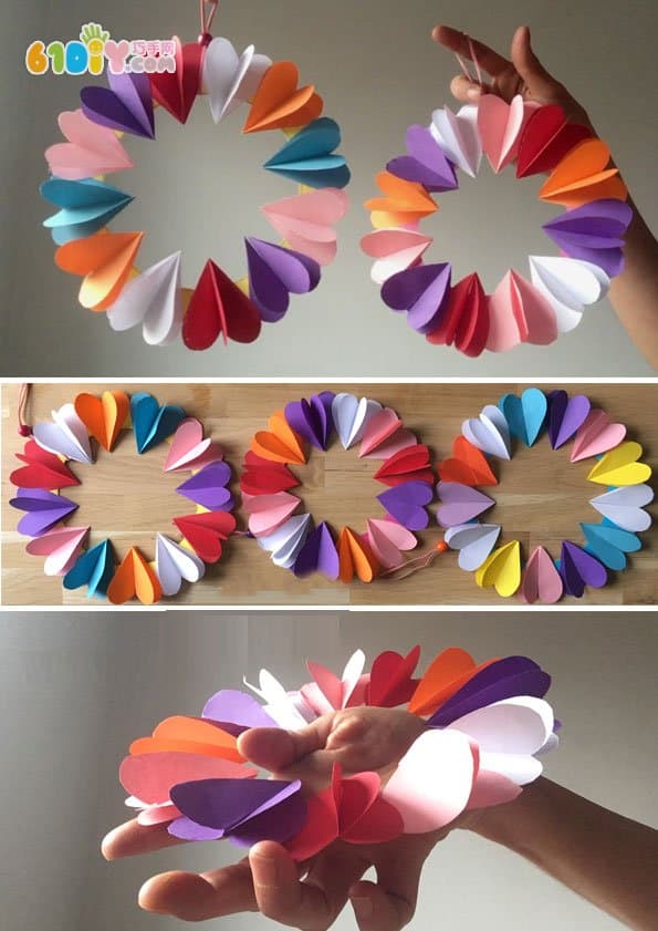 Children's handmade women's day love wreath