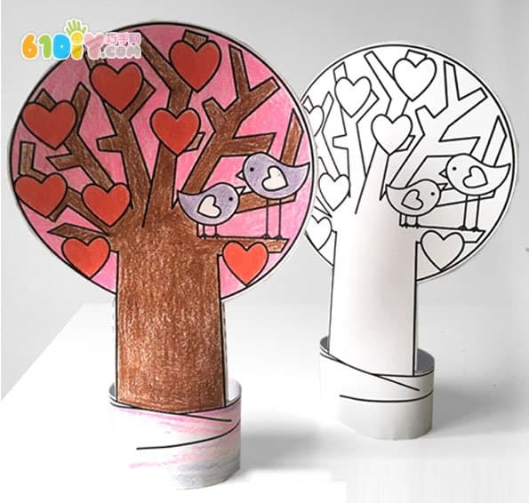 Children's handmade DIY stereo love tree and tree of the seasons