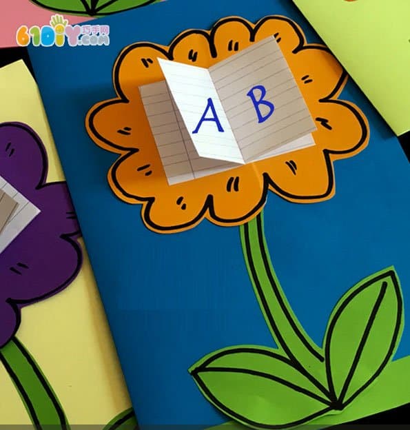 Children's DIY making spring flower card