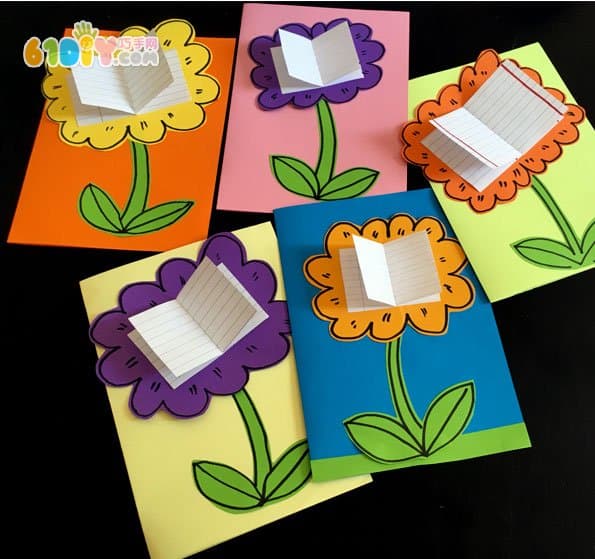 Children's DIY making spring flower card