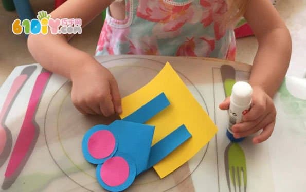 Children's paper art handmade little mice steal cheese