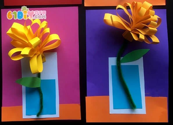 Women's Day handmade simple flowers greeting card