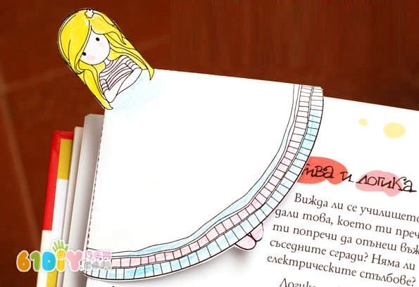 Cute little girl book corner bookmark making