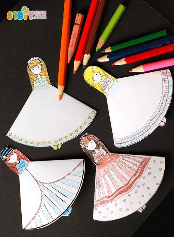 Cute little girl book corner bookmark making