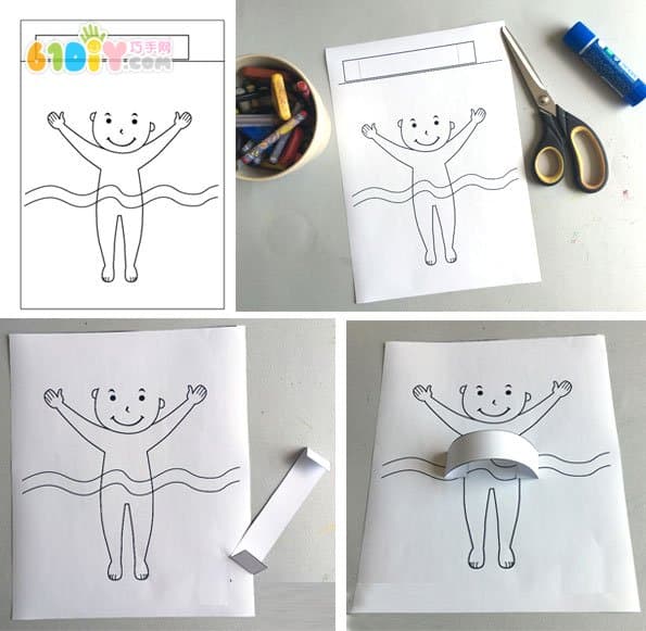 Children's summer handmade, I like swimming