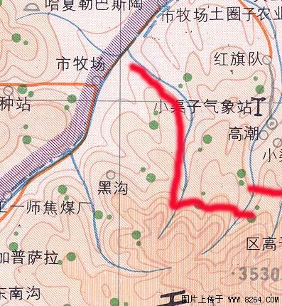 Xiejiagou - Xiaoquzi crossing map