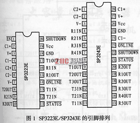 RS-232 transceiver interface chip SP3223E / 324 ...