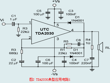 TDA2030 typical application circuitOne