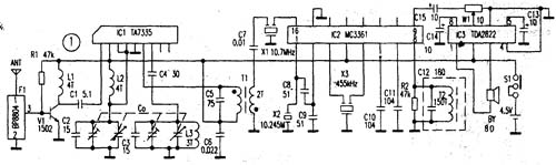 Simple secondary frequency conversion FM radio
