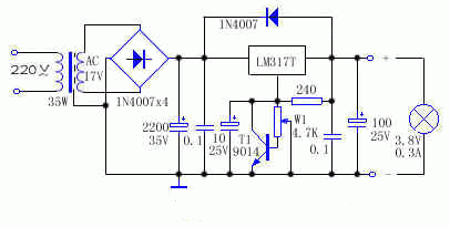 LM317T safety application circuit