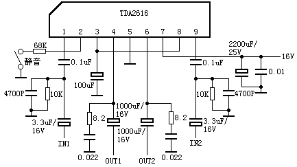 [Photo] TDA2616 peripheral circuit diagram