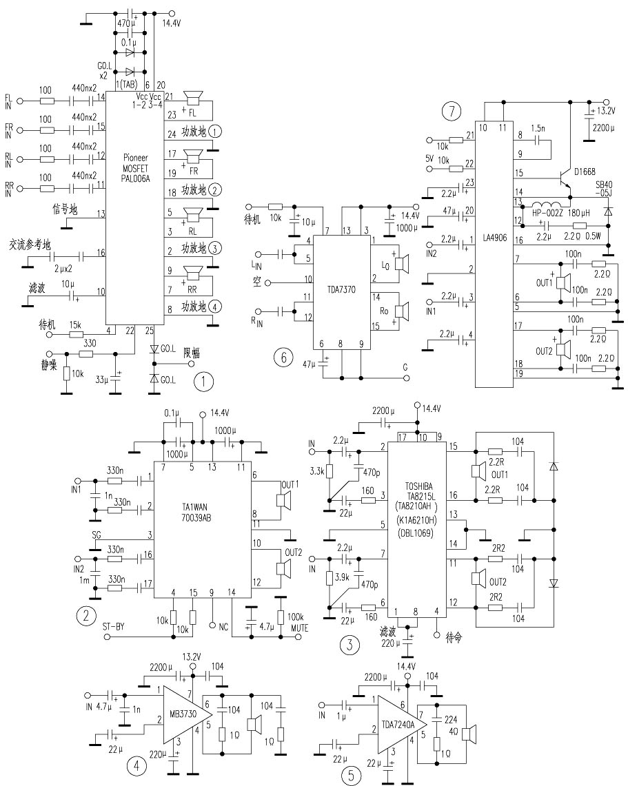 Car Audio BTL Power Amplifier IC Collection