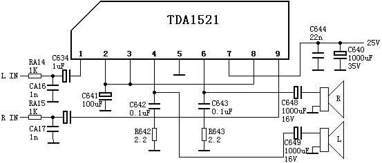 TDA1521 audio circuit